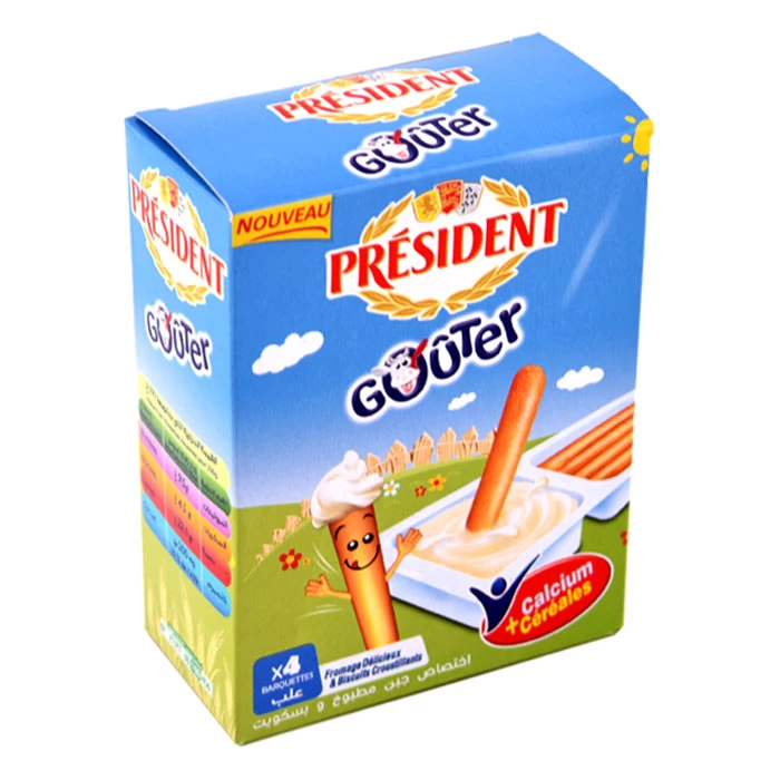 Fromage Fondu Goûter PRESIDENT 4x23Gr جبن مطبوخ لمجة 4 23غ بريزيدان Courses en ligne Gabes Tunisie supermarché en ligne Gabes Tunisie vente en ligne Gabes 