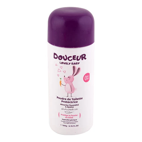 Talc bébé Douceur LOVELY BABY 100Gr التلك اللطيف للأطفال لوفلي بيبي 100 جرام supermarché épicerie vente en ligne livraison alimentation produits soins hygiène bébé Gabes Tunisie