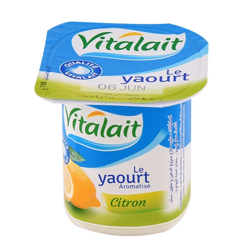Yaourt aromatisé Citron VITALAIT 100Gr ياغرت بنكهة الليمون فيتالي 100 جرام Courses en ligne Gabes Tunisie supermarché en ligne Gabes Tunisie vente en ligne Gabes Grand