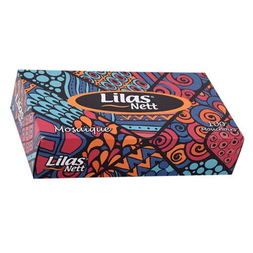 Distributeur de Mouchoirs mosaique LILAS 100 pièces موزع مناديل موزاييك ليلاس 100 قطعة supermarché épicerie vente courses en ligne livraison produits papier Distributeur de Mouchoirs lilas tu