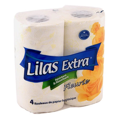 Papier Hygiénique Fleurie Extra LILAS 4 Rouleaux مناديل تواليت زهرية ليلاس 4 لفائف supermarché épicerie vente courses en ligne livraison produits Papier Hygiénique lilas Gabes Tun