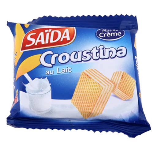 Gaufrette CROUSTINA Lait SAIDA 33Gr قوفرات كروستينا بالحليب سيدة 33 جرام courses en ligne Gabes Tunisie supermarché vente en ligne livraison CROUSTINA lait saida Gabes