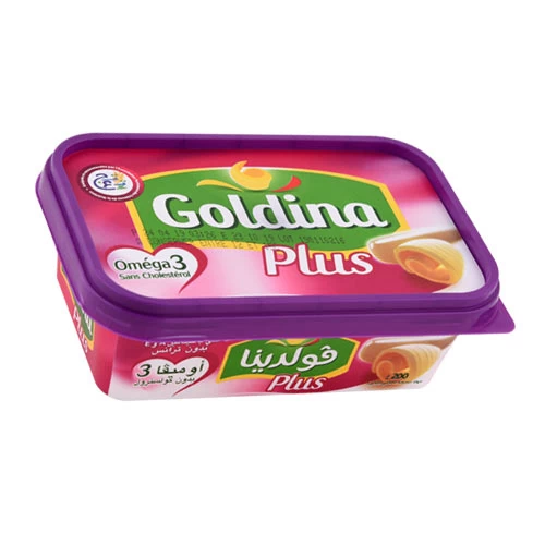 Margarine GOLDINA Plus 200GR مرغرين قولدينا بلوس 200غ supermarché vente en ligne livraison alimentation produits alimentaires Margarine GOLDINA prix Gabes Tunisie