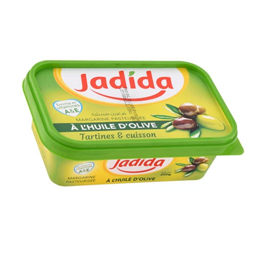 Margarine JADIDA àl'Huile d'Olive 200Gr مرغرين جديدة بزيت الزيتون 200غ supermarché vente en ligne livraison alimentation produits alimentaires Margarine JADIDA prix Gabes Tunisie