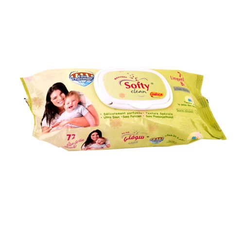 Lingettes bébé SOFTY 72 pièces Confort plus مناديل أطفال 72 قطعة كونفورت بلس سوفتي courses en ligne Gabes Tunisie supermarché vente epicerie en ligne livraison articles hygiène bé