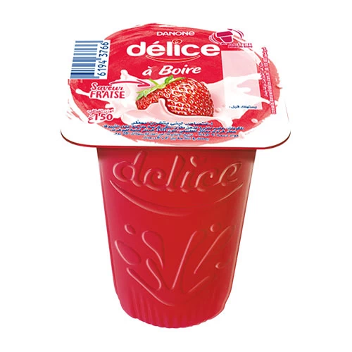 Yaourt à boire Fraise DELICE 150Gr ياغرت للشرب بالفراولة دليس 150 جرام courses en ligne Gabes Tunisie supermarché vente en ligne livraison à domicile Yaourt à boire DELICE Gabes G
