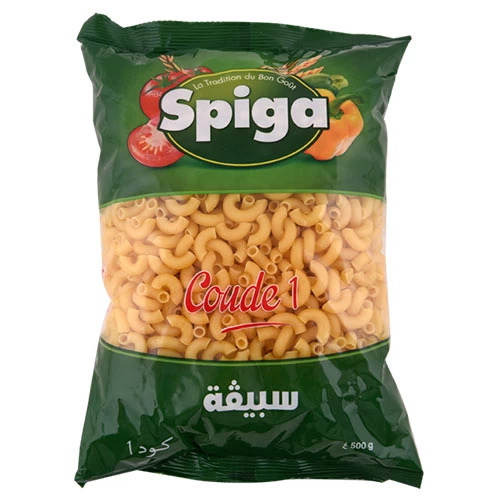 Pâtes coude N°1 SPIGA 500Gr مقرونة تلفون رقم 1 500 غرام سبيقا Courses en ligne Gabes Tunisie supermarché en ligne Gabes Tunisie vente en ligne Gabes Tunisi