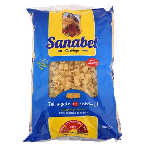 Pâte fell N°2.5 SANABEL CARTHAGE 500Gr مقرونة فل رقم 2.5 500 غرام سنابل قرطاج Courses en ligne Gabes Tunisie supermarché en ligne Gabes Tunisie vente en ligne Gabes Gr