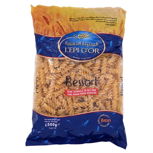 Pâte ressort L'EPI D'OR 500Gr مقرونة روسور 500 غرام السنبلة الذهبية Courses en ligne Gabes Tunisie supermarché en ligne Gabes Tunisie vente en ligne Gabes 