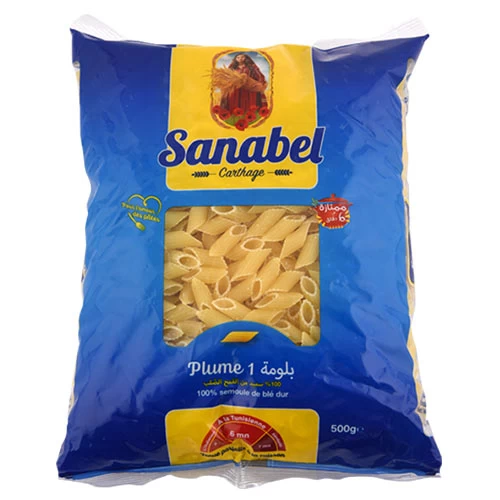 Pâte plume N°1 SANABEL CARTHAGE 500Gr مقرونة بلومة رقم 1 500 غرام سنابل قرطاج épicerie en ligne Gabes Tunisie supermarché en ligne Gabes Tunisie vente en ligne Gabes G