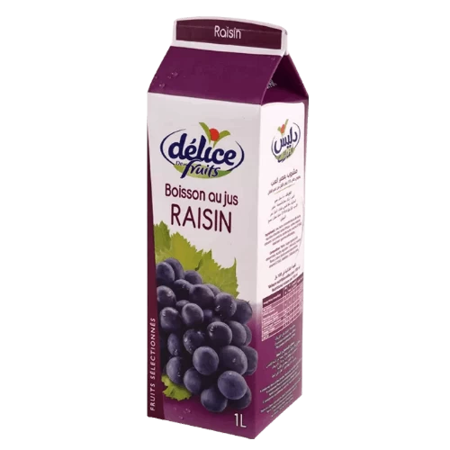 Livraison à domicile Jus Délice de fruits boisson au jus raisin 1L عصير دليس الغلال عنب 1لتر livraison épicerie jus gabes