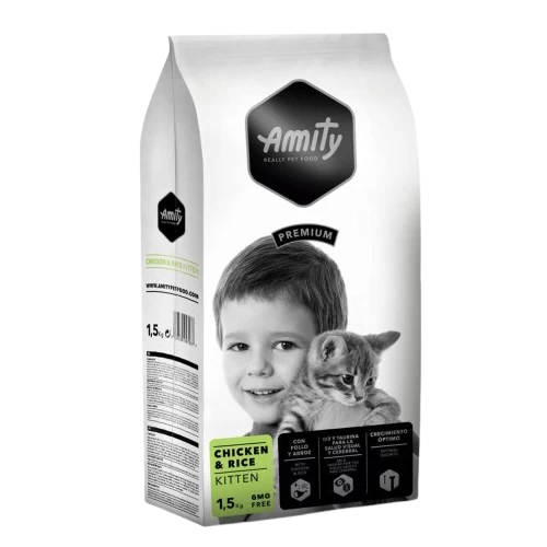 Livraison Croquettes AMITY Premium Chaton Poulet & Riz 1.5Kg gabes كروكيت أميتي بريميوم دجاج وأرز للقطط المعقمة 1.5كغ  livraison nourriture chat chien gabes