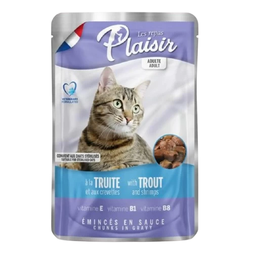 Livraison Pochon Plaisir à la Truite et aux Crevettes 100Gr gabes كروكيت كروكيت أونات دايلي كار 15كغ livraison nourriture chat chien gabes