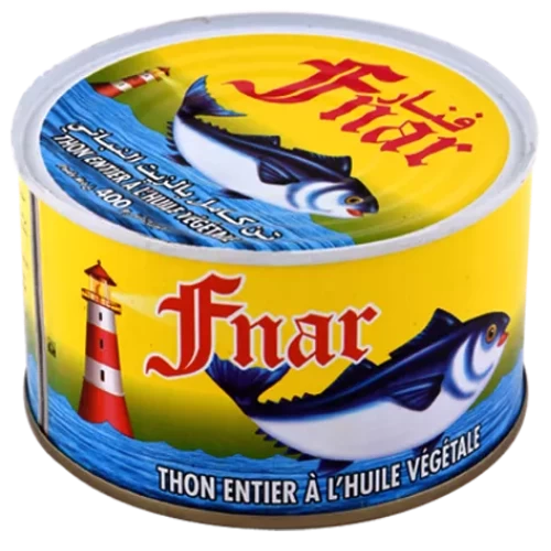 livraison gabes Thon entier à l’huile végétale 400Gr FNAR تن كامل زيت نباتي 400غ فنار épicerie en ligne gabes supermarché en ligne gabès tunisie