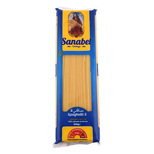 livraison livreur Spaghetti SANABEL CARTHAGE 500Gr N°2 مقرونة سباقيتي سنابل قرطاج 500 غرام رقم 2 courses en ligne Gabes Tunisie supermarché vente en ligne livraison à domicile alimentation Sp