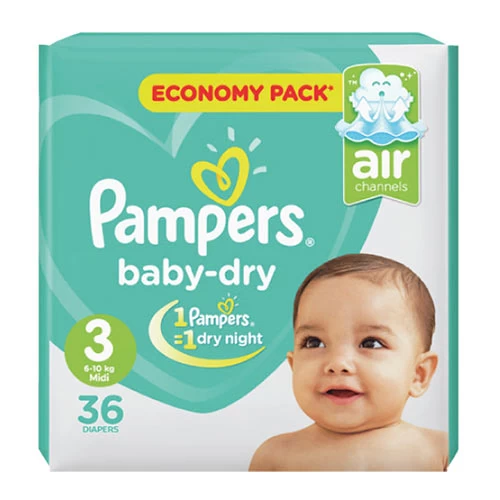 Couches bébé PAMPERS 6-10 KG Taille 3 36 pièces بامبرز حفاضات أطفال 6-10 كغ مقاس 3 36 قطعة Courses en ligne Gabes Tunisie supermarché en ligne Gabes Tunisie vente en l