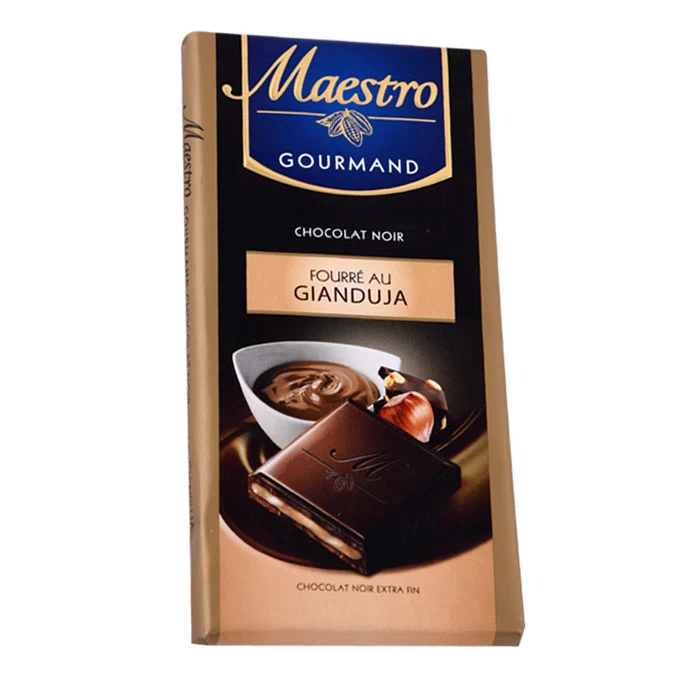 Chocolat Fourré au Gianduja MAESTRO 100Gr شوكولاتة محشوة جياندوجا مايسترو 100 جرام supermarché vente en ligne produits alimentaires livraison chocolat maestro prix Gabes Tunisie