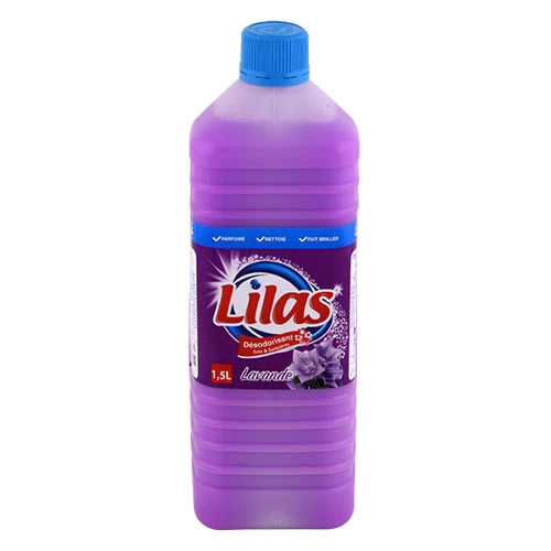 Désodorisant Sols et Surfaces Lavande LILAS 1.5L مزيل الروائح الكريهة للأرضيات والأسطح خزامة ليلاس 1.5 لتر supermarché vente en ligne livraison alimentation produits détergents Désodorisant S