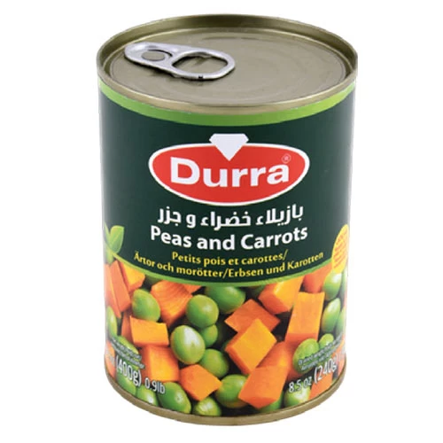 Petit Pois et Carottes DURRA 400Gr جلبانة وسفنارية الدرة 400 غرام Courses en ligne Gabes Tunisie supermarché en ligne Gabes Tunisie vente en ligne Gabes Tu