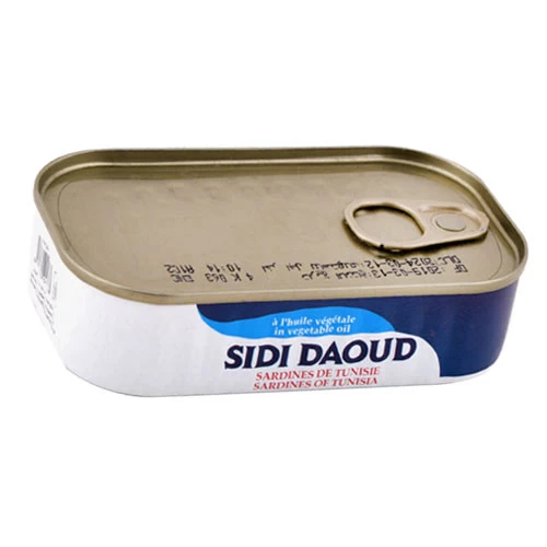 Sardine Huile Végétale SIDI DAOUD 120Gr سردينة زيت نباتي سيدي داود 120 غرام supermarché vente en ligne livraison produits alimentaires conserves sardine Gabes Tunisie