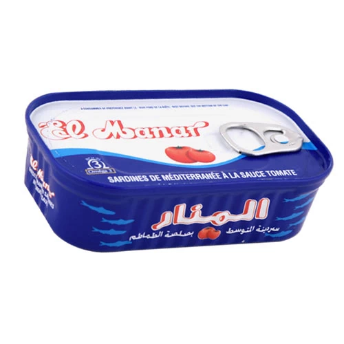 Sardine EL MANAR Sauce Tomate 125Gr سردينة صلصة طماطم المنار 125 جرام supermarché vente en ligne livraison produits alimentaires conserves sardine Gabes Tunisie