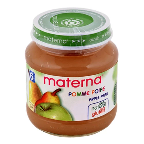 Purée Pomme-Poire MATERNA 130Gr مستحضر مهروس للرضع تفاح إجاص ماتيرنا 130 جرام supermarché épicerie vente en ligne livraison produits alimentation pour bébé purée Gabes Tunisie