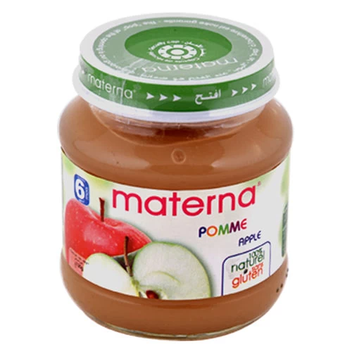 Purée Pomme MATERNA 130Gr مستحضر مهروس للرضع تفاح ماتيرنا 130 جرام supermarché épicerie vente en ligne livraison produits alimentation pour bébé purée Gabes Tunisie