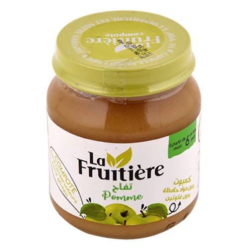Compote Pomme LA FRUITIERE 130Gr وجبة للرضع كومبوت تفاح لافرويتيير 130 جرام supermarché épicerie vente en ligne livraison produits alimentation pour bébé compote Gabes Tunisie