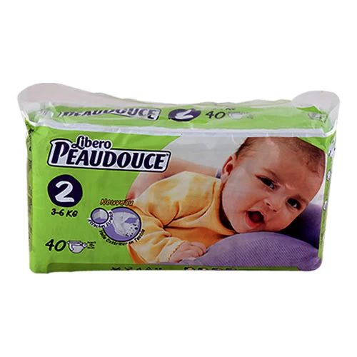 Couches bébé LIBERO PEAUDOUCE Taille 3-6 KG 40 pièces بيودوس حفاضات أطفال ليبيرو مقاس 3-6 كغ 40 قطعة supermarché épicerie vente en ligne livraison produits soins bébé couches peaudouce tunisi