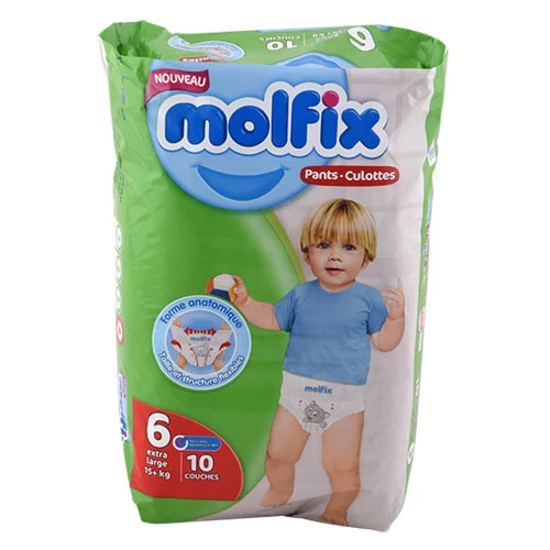 Couches bébé culotte 15+ kg MOLFIX 10 pièces