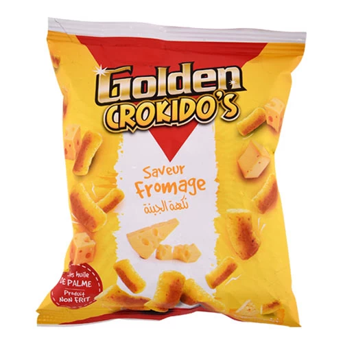 Golden Snacks CROKIDOS Fromage 18Gr جولدن سناكس كروكيدوس جبن 18 جرام courses en ligne Gabes Tunisie supermarché vente epicerie en ligne chips Golden Snacks CROKIDOS Gabes Grand Tu