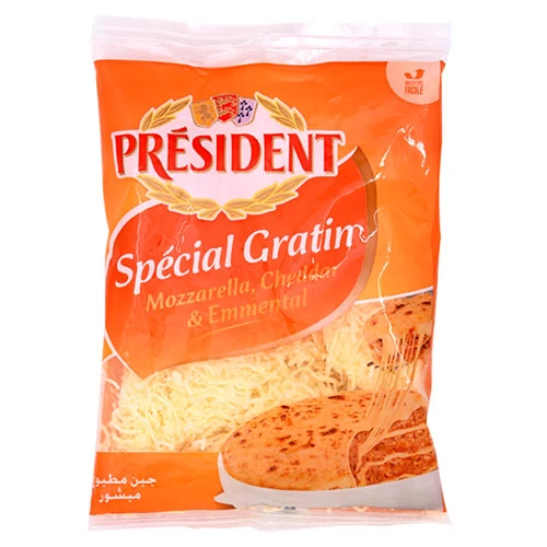 Fromage râpé spécial gratin PRESIDENT 120Gr جبن مبشور خاص طاجن بريزيدن 120 جرام courses en ligne Gabes Tunisie supermarché vente epicerie en ligne Fromage rapé spécial gratin PRES