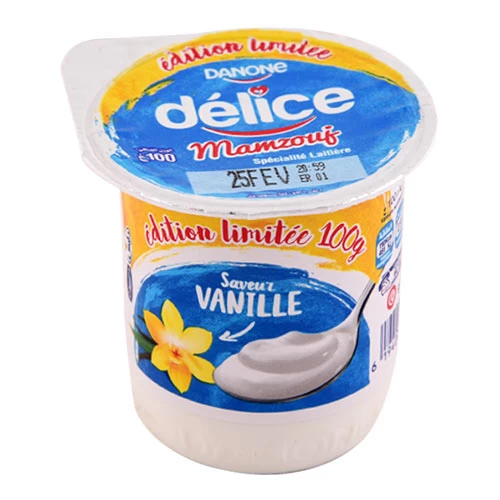 Spécialité laitière brassée Vanille DELICE 100Gr ممزوج فانيليا 100 غرام دليس دانون Courses en ligne Gabes Tunisie supermarché en ligne Gabes Tunisie vente en ligne Gab