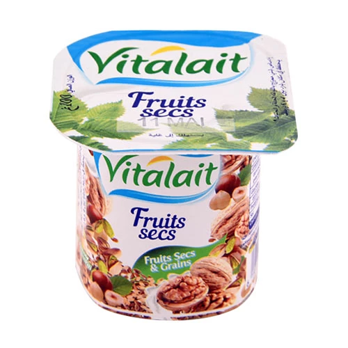 Yaourt Brassé Fruits Secs et Grains VITALAIT 100Gr ياغرت ممزوج مع الفواكه المجففة والحبوب 100 غرام فيتالي Courses en ligne Gabes Tunisie supermarché en ligne Gabes Tun