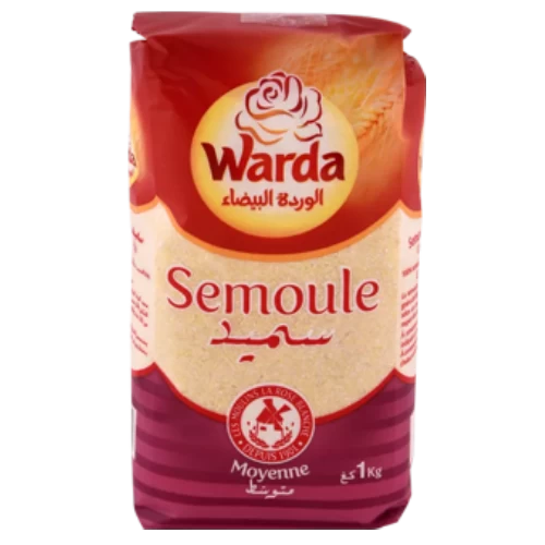livraison Semoule moyenne 1KG LA ROSE BLANCHE سميد متوسط 1كغ الوردة البيضاء livraison gabes