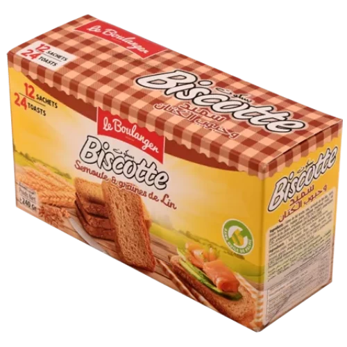 livraison Biscotte 240Gr Graines de lin Semoule LE BOULANGER بسكوت مع بذور الكتان والسميد 240غرام لوبولونجي livraison gabes
