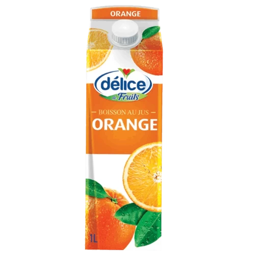 Livraison à domicile Jus Délice de fruits boisson au jus orange 1L عصير دليس الغلال برتقال 1لتر livraison épicerie jus gabes